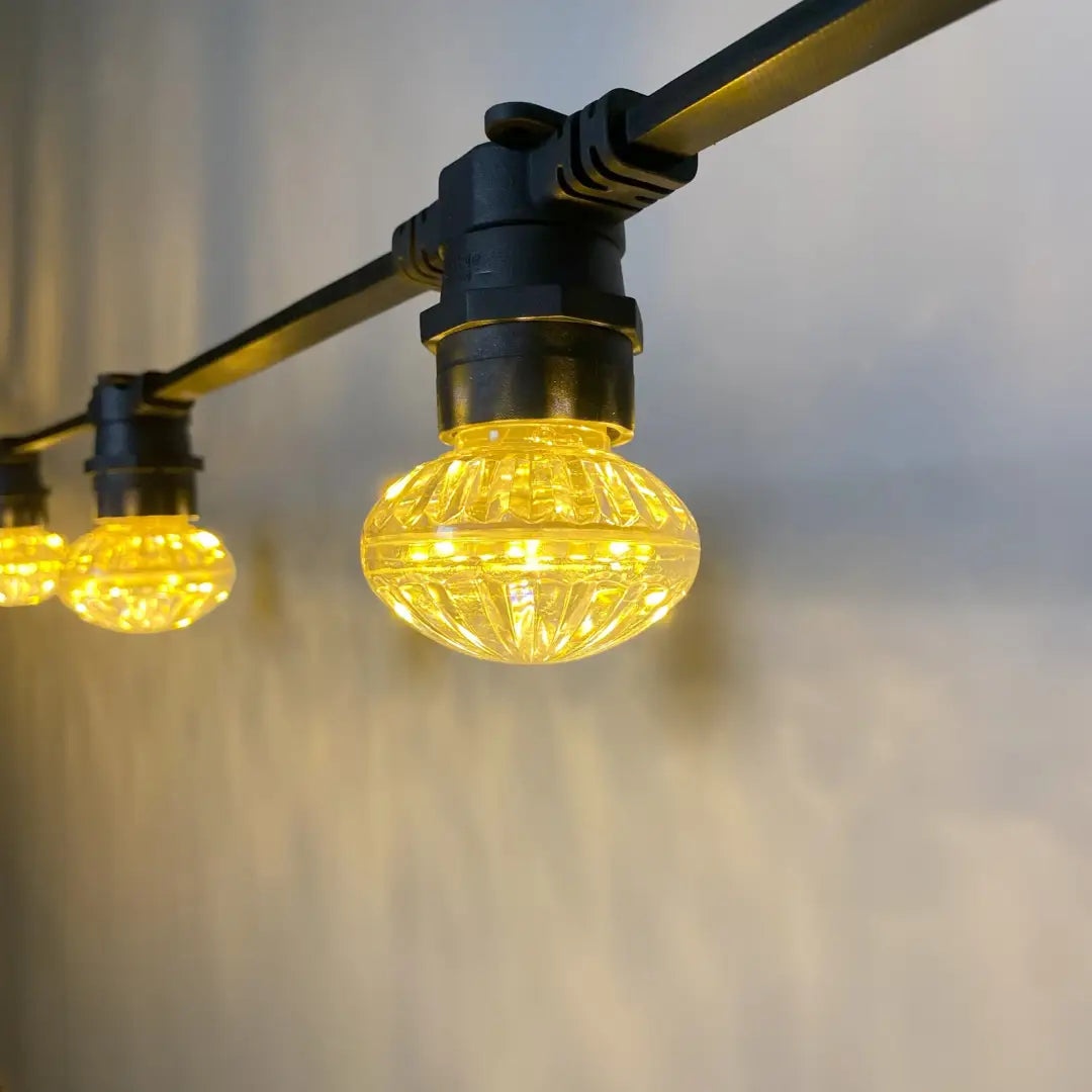 50m Warm White Cabochon Festoon Lighting Bundle (0.5m Spacing) - Festoon Lighting