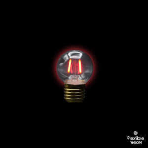 Bulb E27 G45 Clear Red Double Filament - Festoon Bulbs
