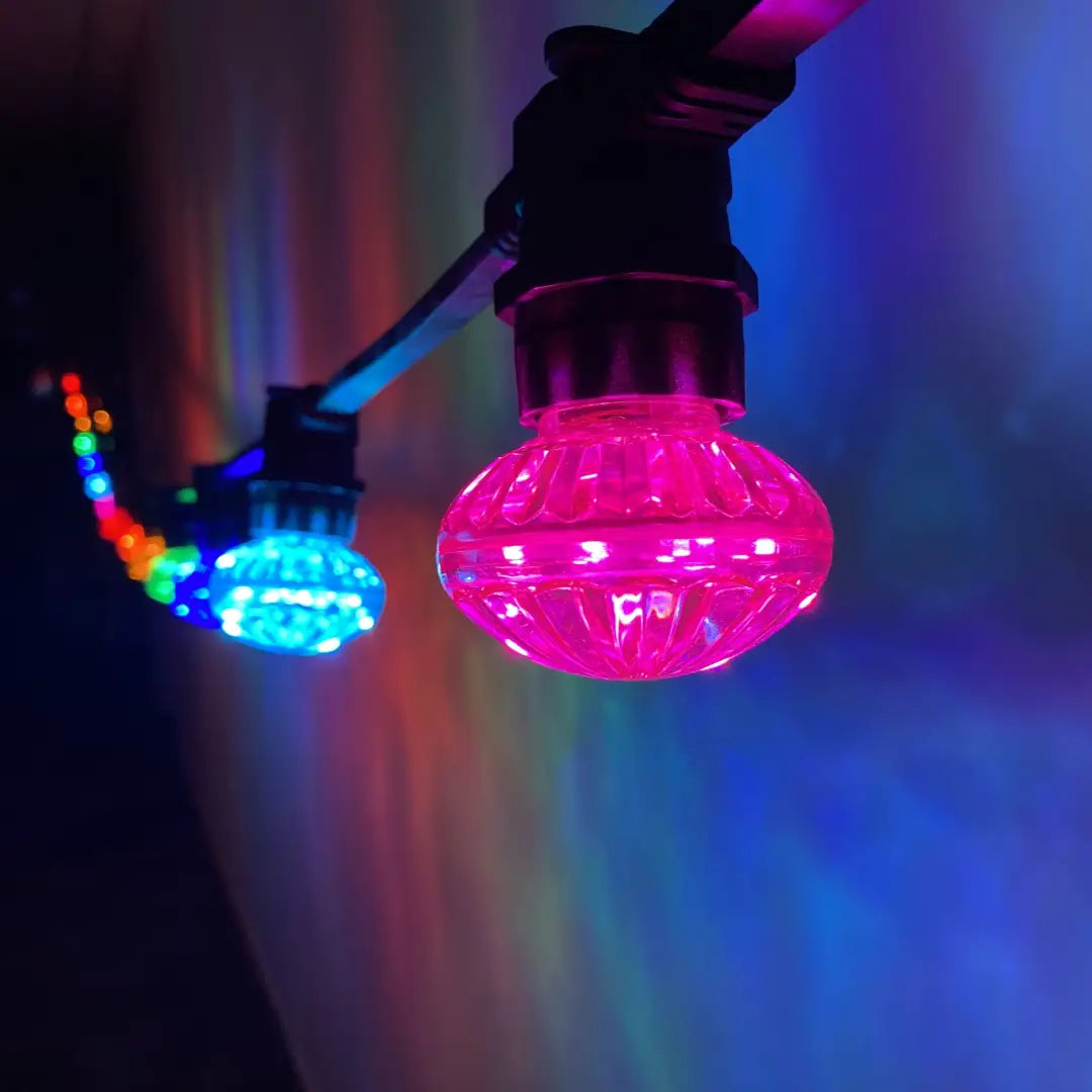 50m Rainbow Cabochon Festoon Lighting Bundle (0.5m Spacing) - Festoon Lighting