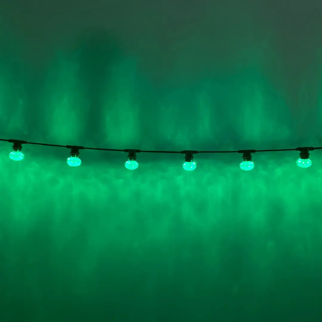 50m Green Cabochon Festoon Lighting Bundle (0.5m Spacing) - Festoon Lighting