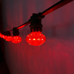 Cabochon Red Flat Festoon Lighting Per Meter (0.5m Spacing) - Festoon Lighting