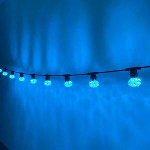 50m Cyan Cabochon Festoon Lighting Bundle (0.5m Spacing) - Festoon Lighting