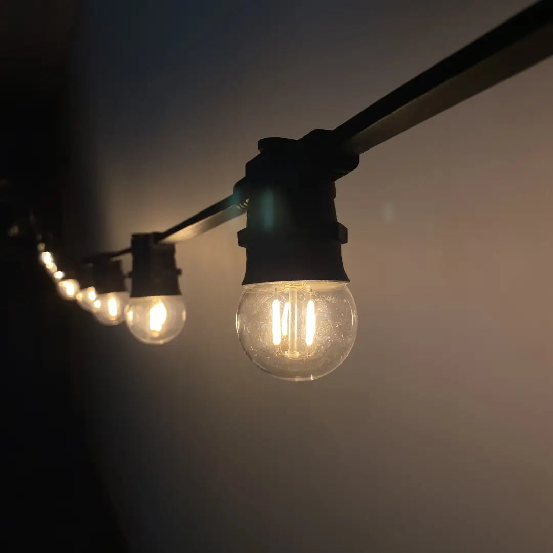50m G45 Clear Warm White 2F Festoon Lighting Bundle (0.5m Spacing) - Festoon Lighting