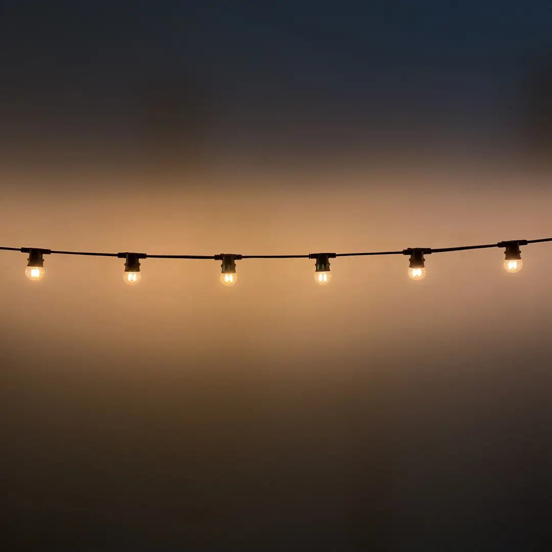 50m G45 Clear Warm White 2F Festoon Lighting Bundle (0.5m Spacing) - Festoon Lighting
