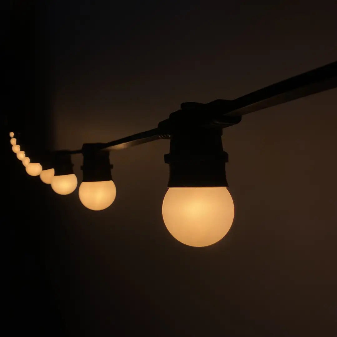 50m G45 Milky Warm White 4F Festoon Lighting Bundle (0.5m Spacing) - Festoon Lighting