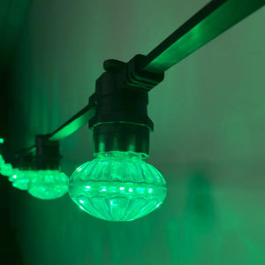 Cabochon Green Flat Festoon Lighting Per Meter (0.5m Spacing) - Festoon Lighting