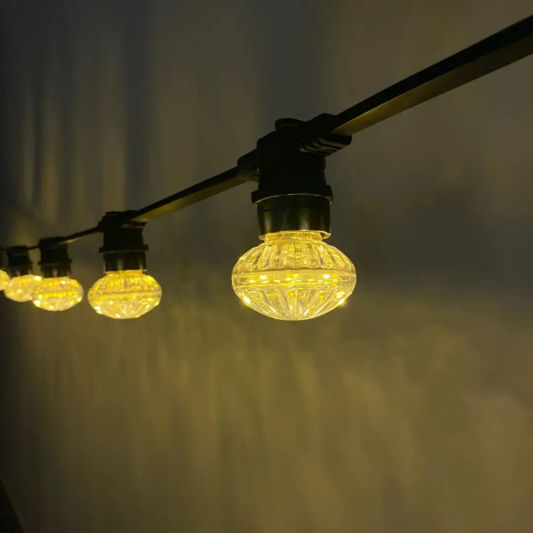 Cabochon Warm White Flat Festoon Lighting Per Meter (0.5m Spacing) - Festoon Lighting