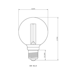 Bulb E27 G80 Clear 2000K Quad Filament - Festoon Bulbs