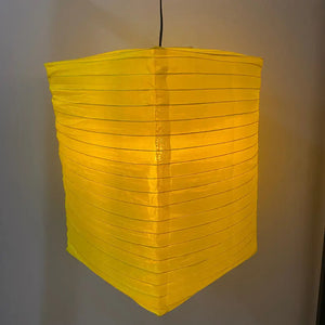 Lantern - 35cm Rectangle Yellow - Festoon Bulbs