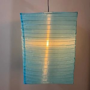 Lantern - 35cm Rectangle Turquoise - Festoon Bulbs