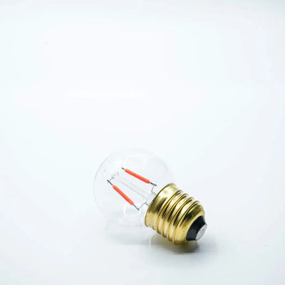 Bulb E27 G45 Clear Red Double Filament - Festoon Bulbs