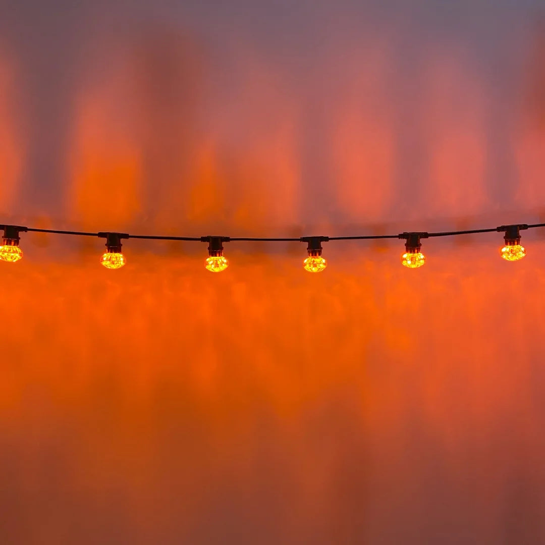 50m Orange Cabochon Festoon Lighting Bundle (0.5m Spacing) - Festoon Lighting