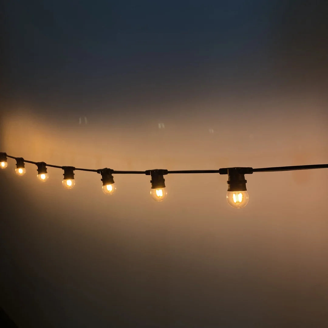 G45 Clear 1800K 2F Flat Festoon Lighting Per Meter (0.25m Spacing) - Festoon Lighting