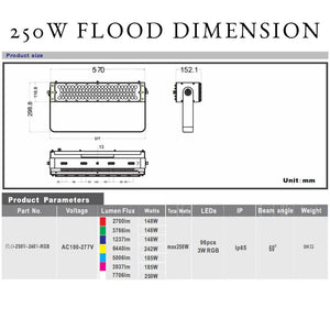 250w RGBW Floodlight with 36V Transformer - Floodlight