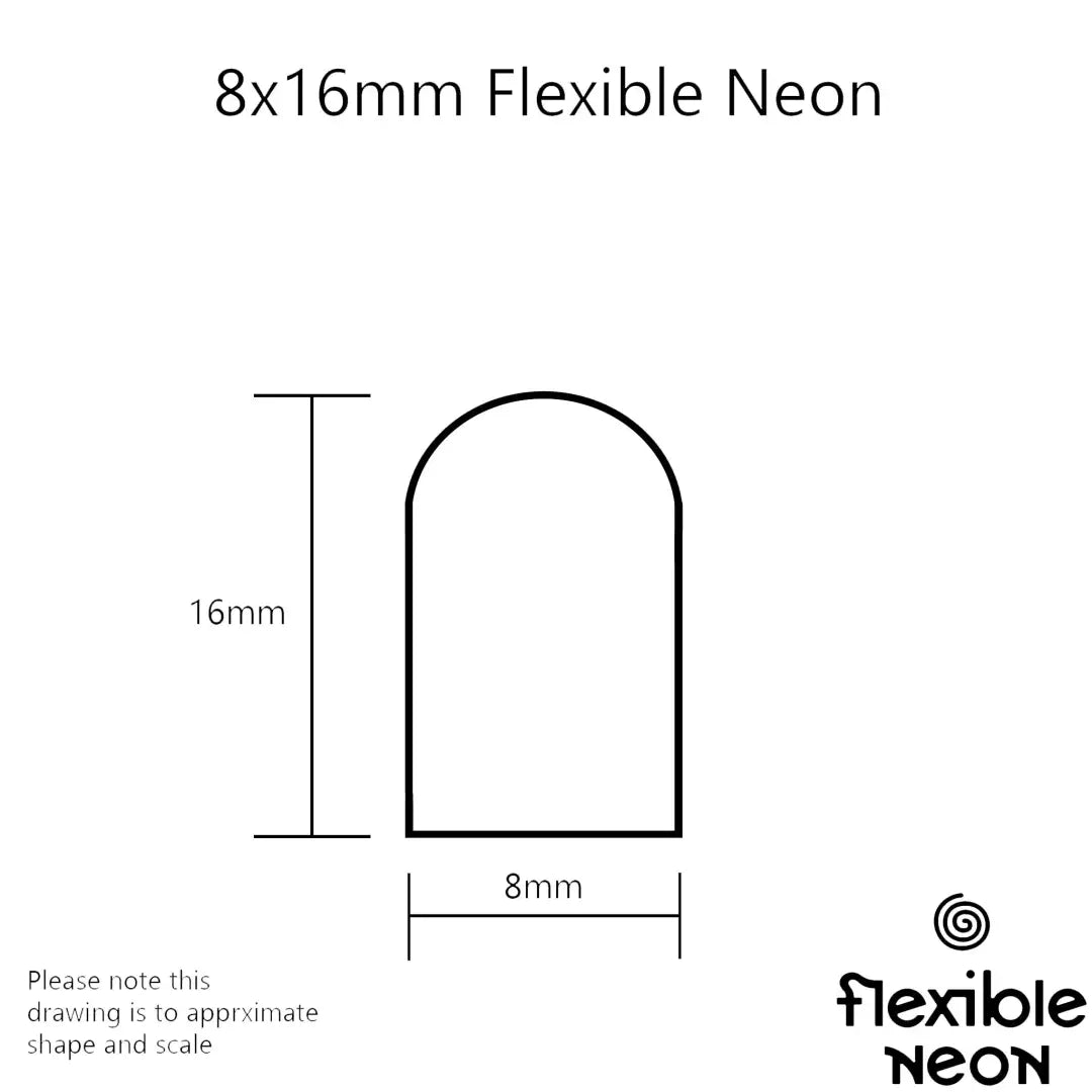 8x16 Flex Neon (5mtr) Pure White 6000K - Flexible Neon