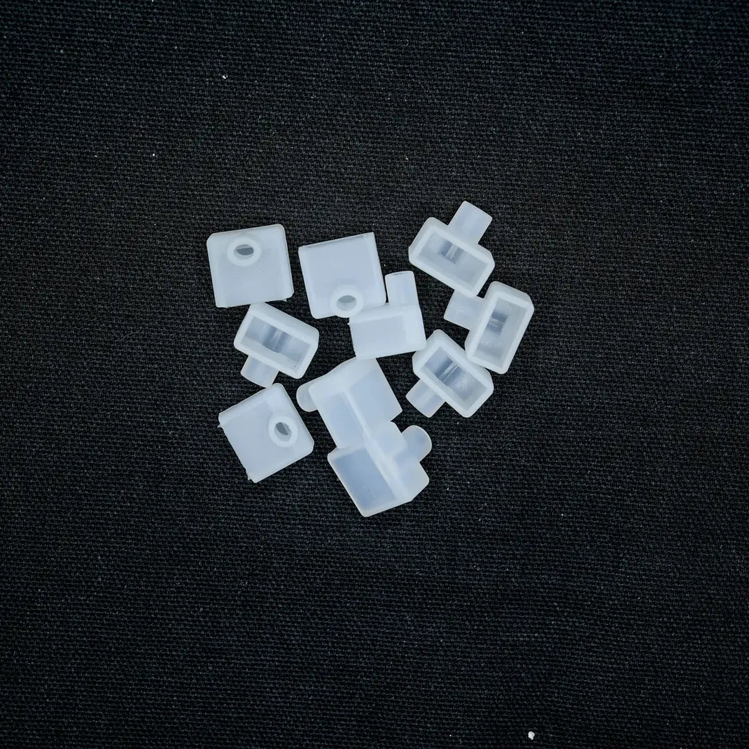 White plastic connector clips for 6x12 Flex Neon flex neon setup and accessories
