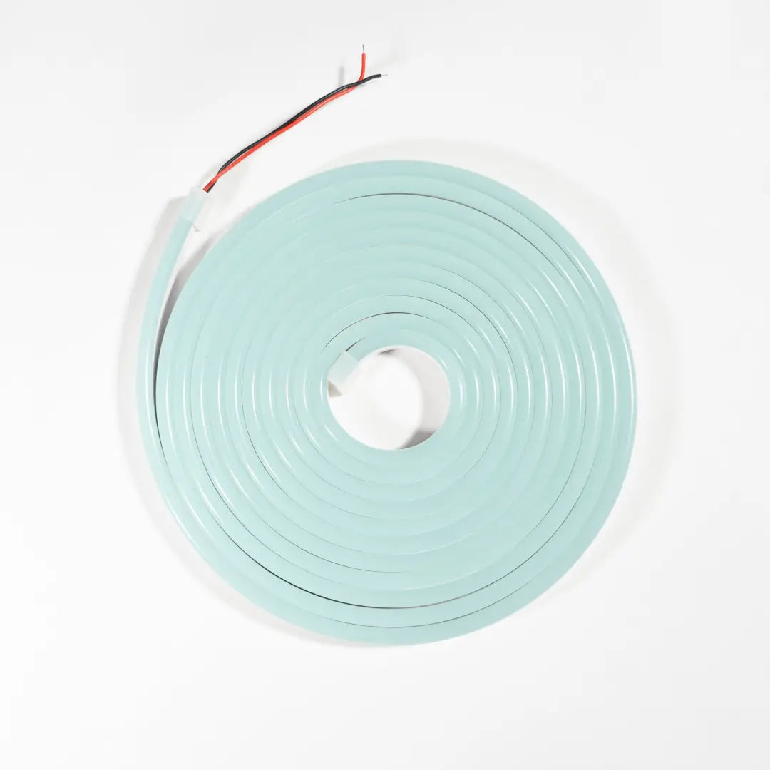 Mint green flexible neon LED flex strip with exposed wiring for architectural strips and neon signs
