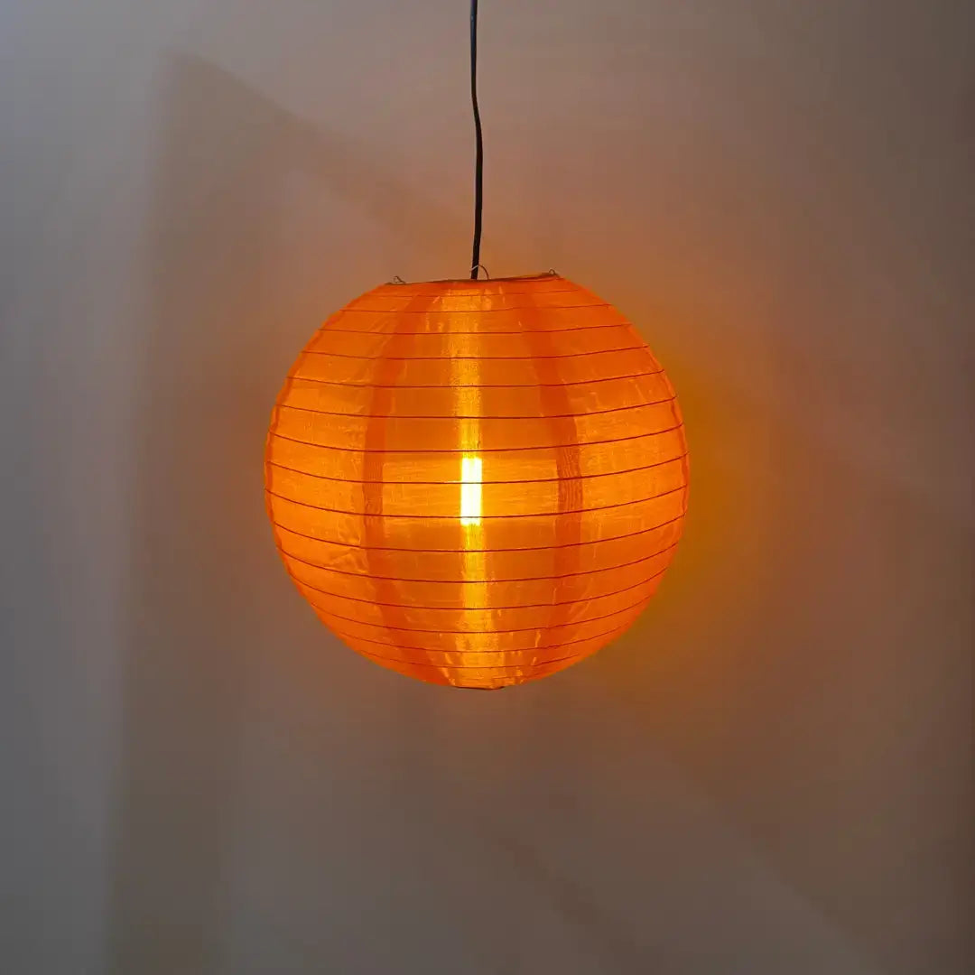 Lantern - 35cm Round Orange - Festoon Bulbs