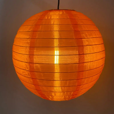 Lantern - 35cm Round Orange - Festoon Bulbs