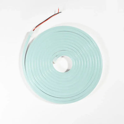 Mint green circular LED neon flex strip with exposed wiring for flexible neon LED and architectural strips