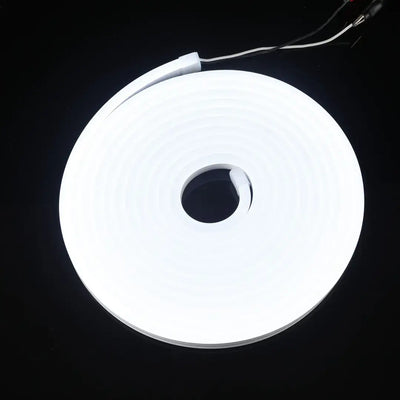 White circular disc with cord for flexible neon LED strip architectural strips application