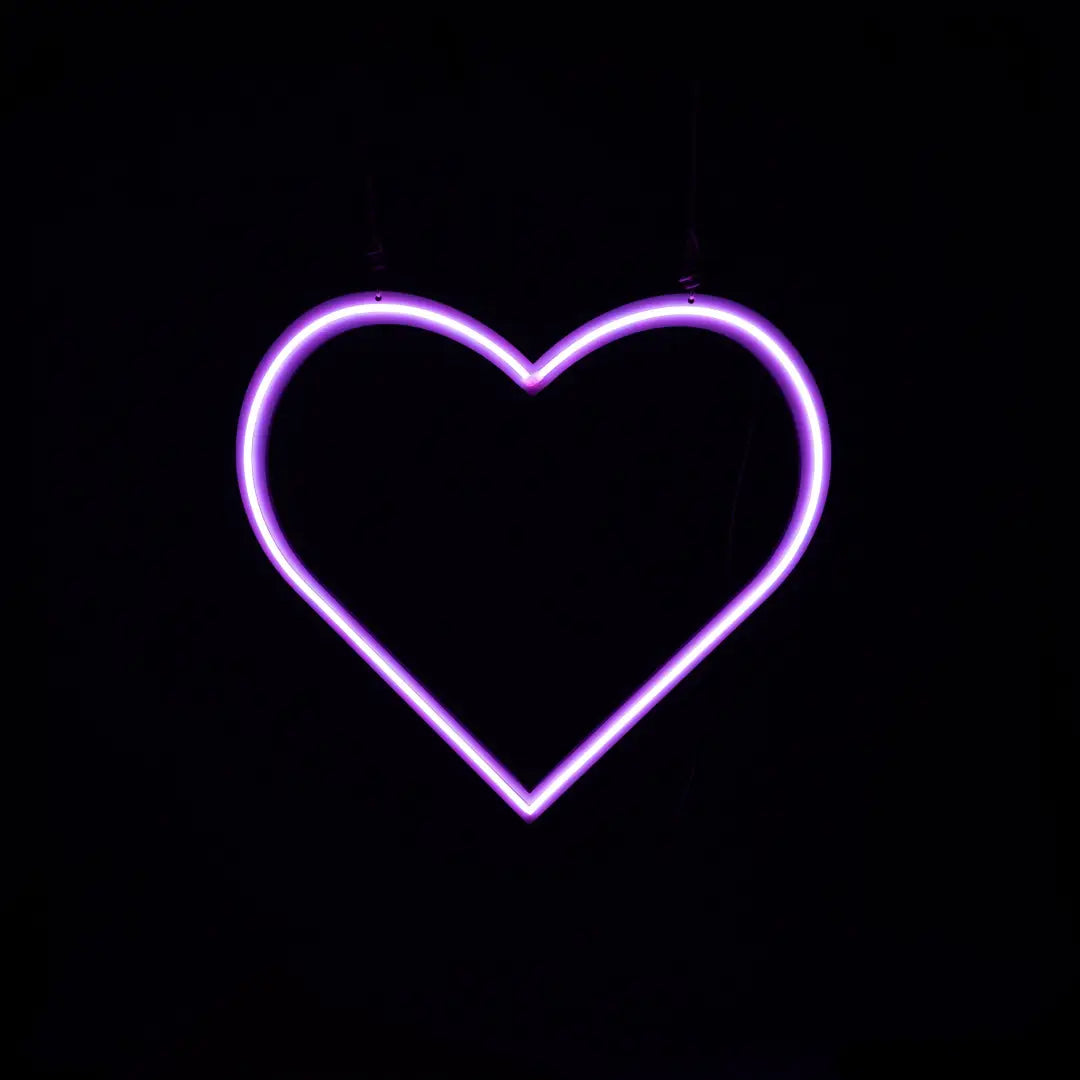 Skinny Heart Pixel Neon Sign