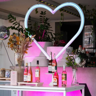 Skinny Heart Pixel Neon Sign