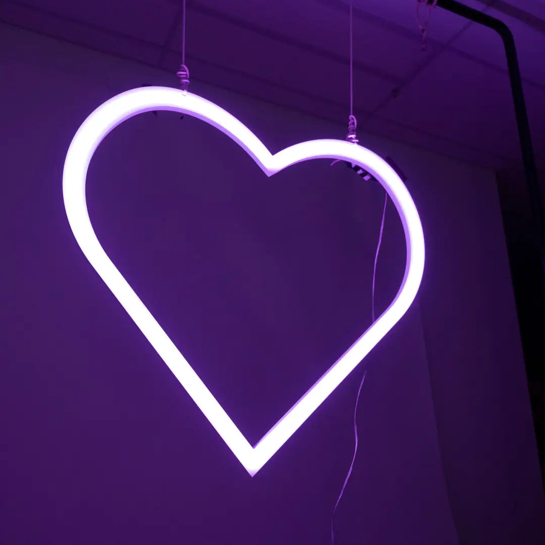 Skinny Heart Pixel Neon Sign