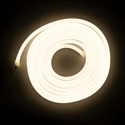 Flexible neon light tube forming a glowing white circle, ideal for neutral white 4000K lighting and horizontal bending applications