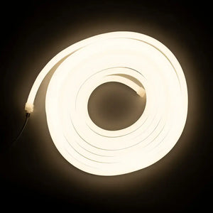Flexible neon light tube forming a glowing white circle, ideal for neutral white 4000K lighting and horizontal bending applications