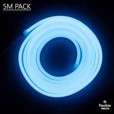 Coiled blue neon flex rope light in circular shape for 10x13x22 flex neon Royal Blue