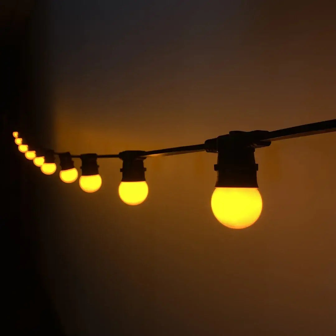 50m G45 Yellow 2F Festoon Lighting Bundle (0.5m Spacing) - Festoon Lighting