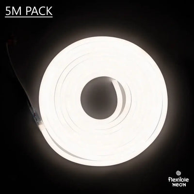 Glowing white circular LED neon flex light coil for flexible neon LED strip decoration