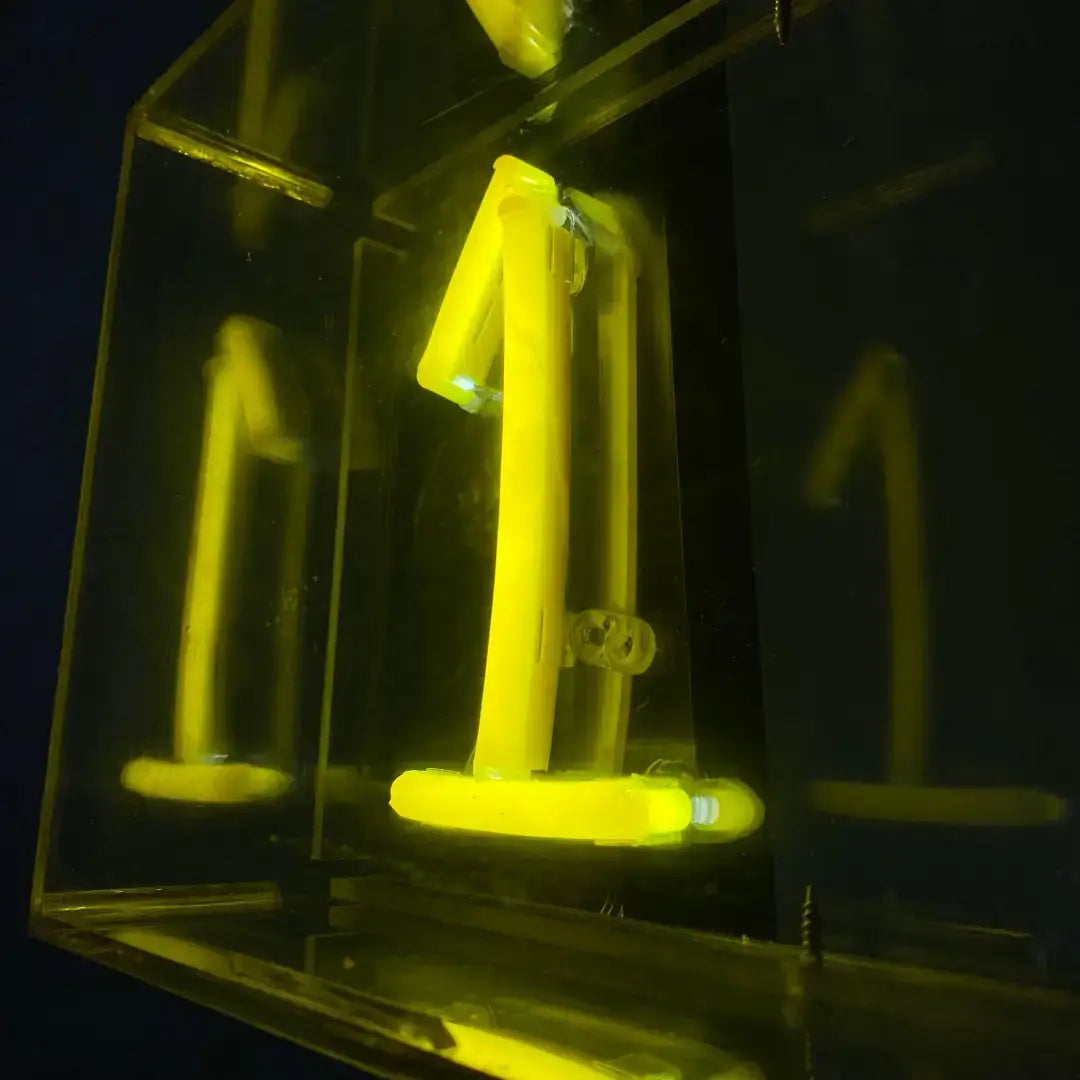 Glowing yellow fluorescent light tube on flexible neon 8x10x16 PVC Flex 5mtr Sun Yellow