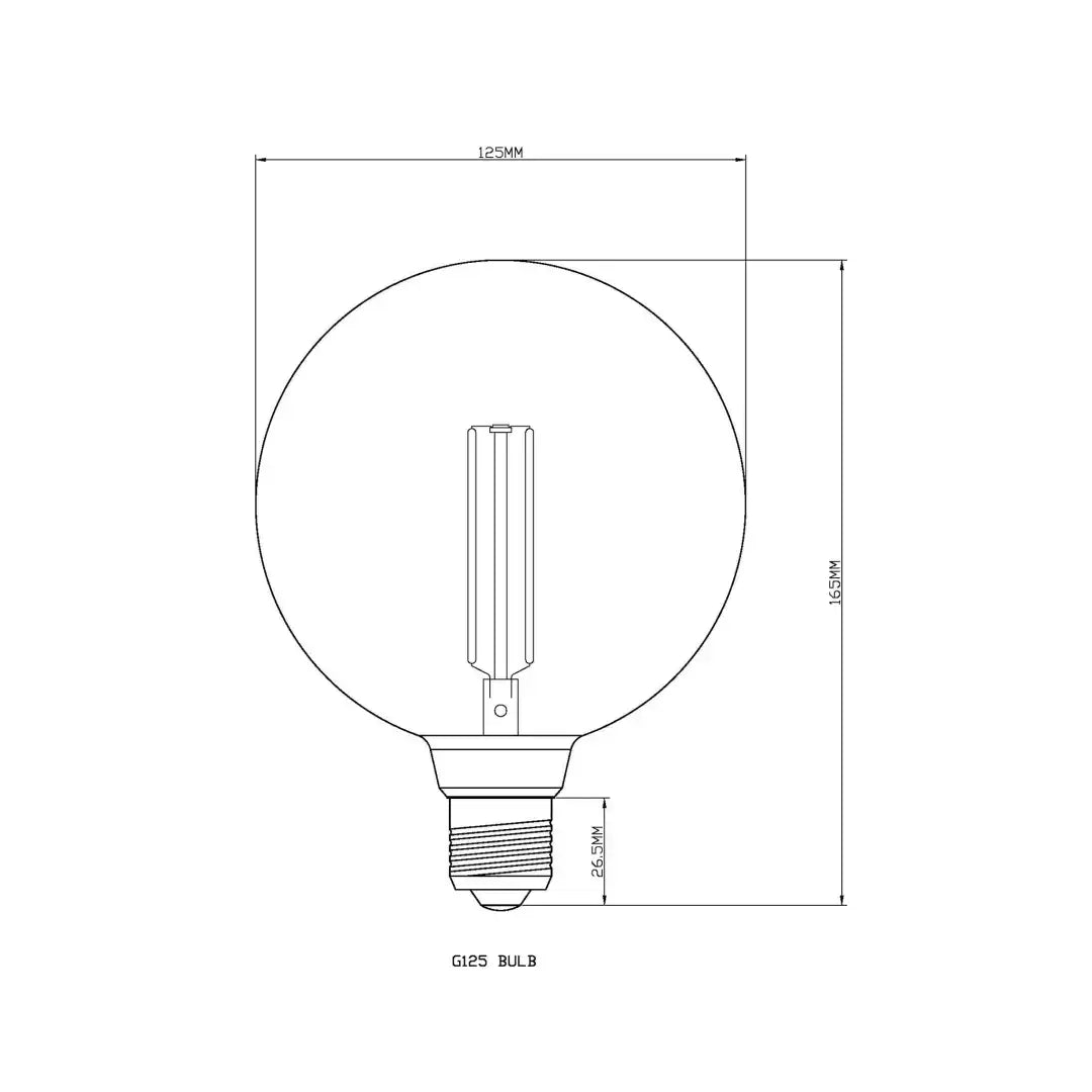 Bulb E27 G125 Milky 2000K Quad Filament - Festoon Bulbs