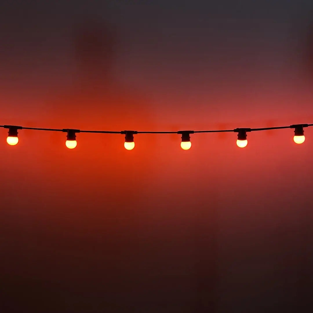 50m G45 Red 2F Festoon Lighting Bundle (0.5m Spacing) - Festoon Lighting