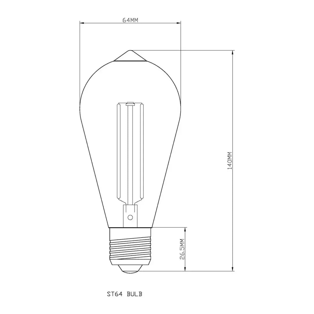 Bulb E27 ST64 Clear 1800K Quad Filament - Festoon Bulbs