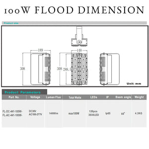 100w Warm White Floodlight (36V) - Floodlight