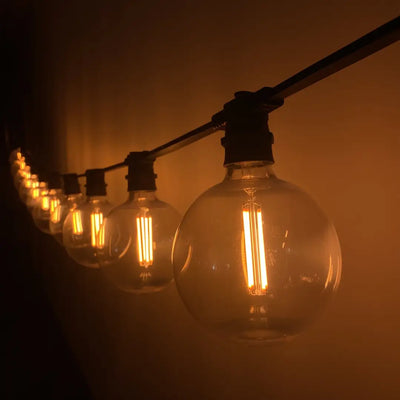 Warm White (1800k) G125 Clear Festoon Lighting Per Meter - Festoon Lighting
