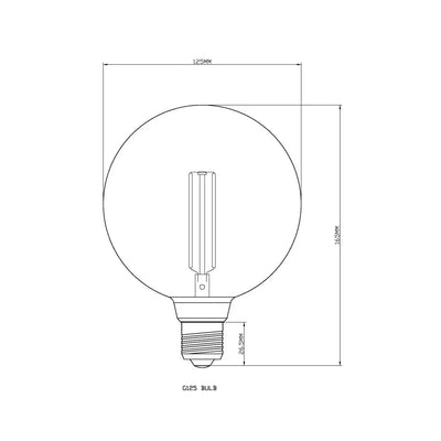 Bulb E27 G125 Milky 2000K Quad Filament - Festoon Bulbs