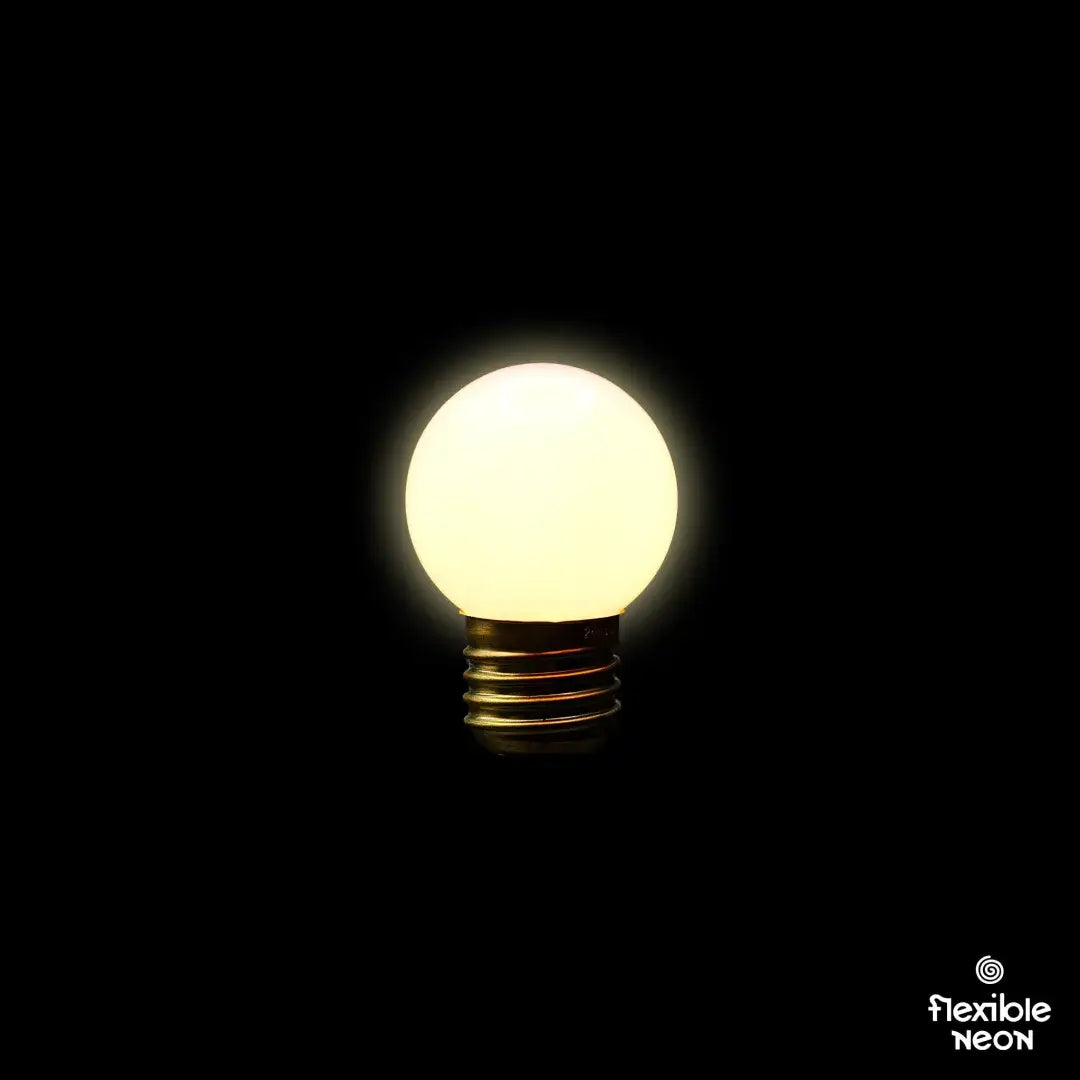 G45 Milky Warm White 4F Flat Festoon Lighting Per Meter (0.9m Spacing) - Festoon Lighting