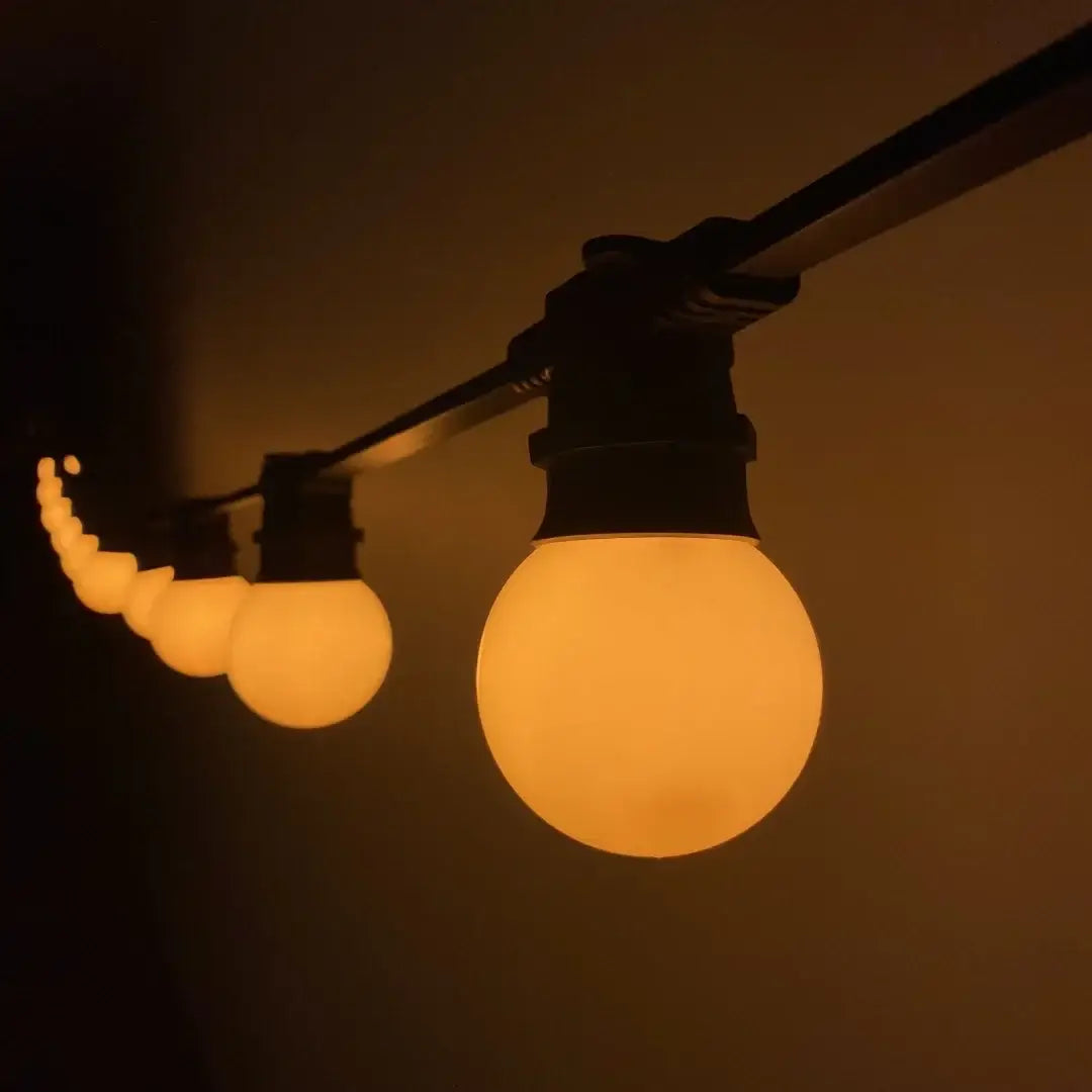 G60 Milky 2000K 4F Flat Festoon Lighting Per Meter (0.5m Spacing) - Festoon Lighting